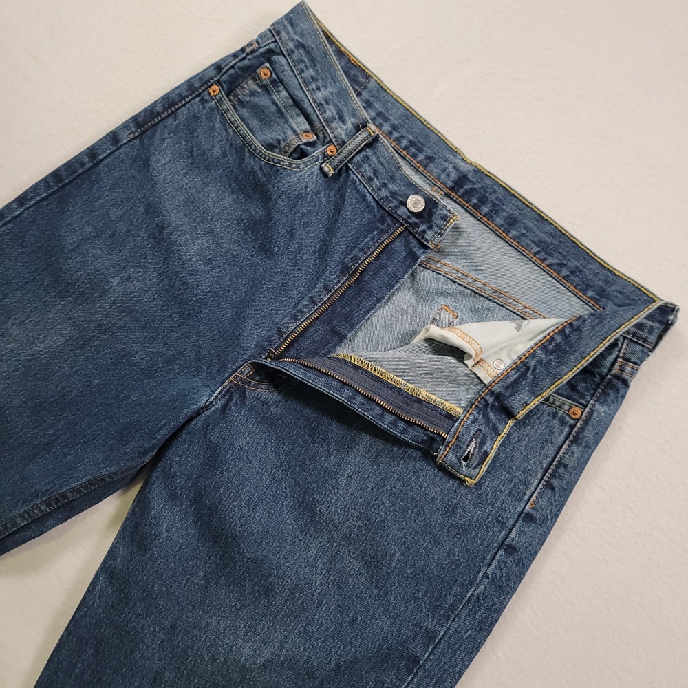 Levi's 550 Relaxed Fit Jeans Mens 36x30 Blue Solid Denim 100% Cotton Classic